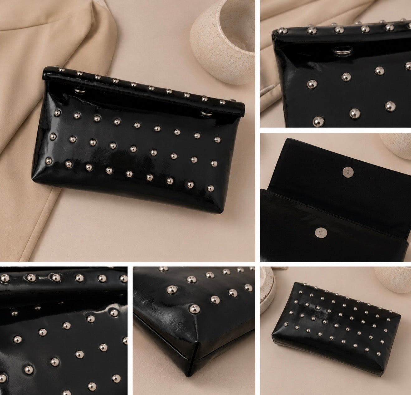Black Bead Clutch