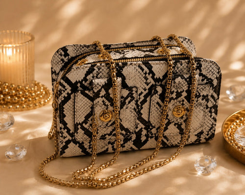 Animal print statement bag